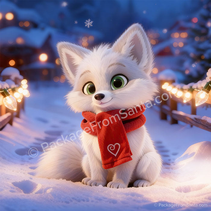 Baby Arctic fox illustration from Package From Santa® - Includes letters from Santa