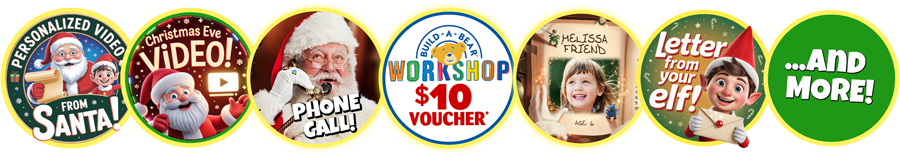 Santa Video, Santa Call, Build-A-Bear Voucher, Letter from Your Elf, Magic Arthur Online and more! Free Bonuses from Package From Santa®!-Package From Santa®