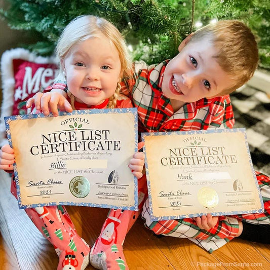 2026 Personalized Nice List Certificate w/ Gold Foil Seal*-Package From Santa®