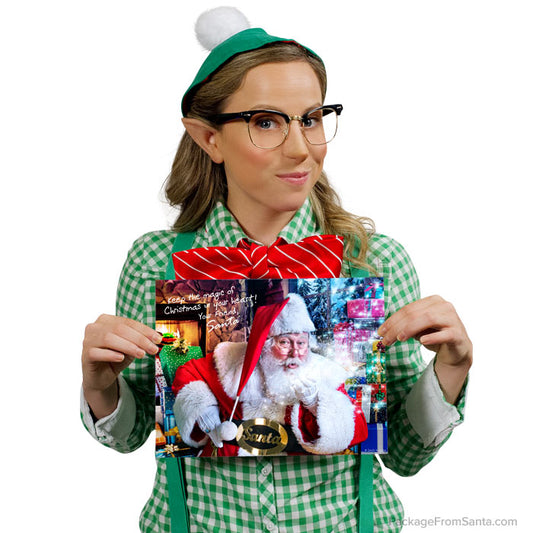 Full Color, 8 X 11 Autographed Photo of Santa (Blowing Kiss)-Package From Santa®