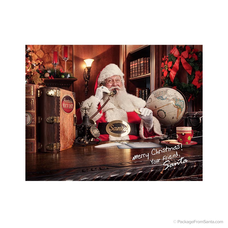 Santa Claus Photo - On Phone