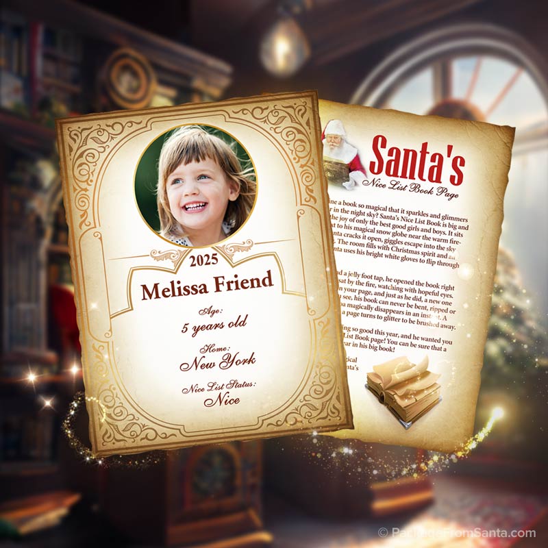 Santas Personalized Nice List Book Page 2025