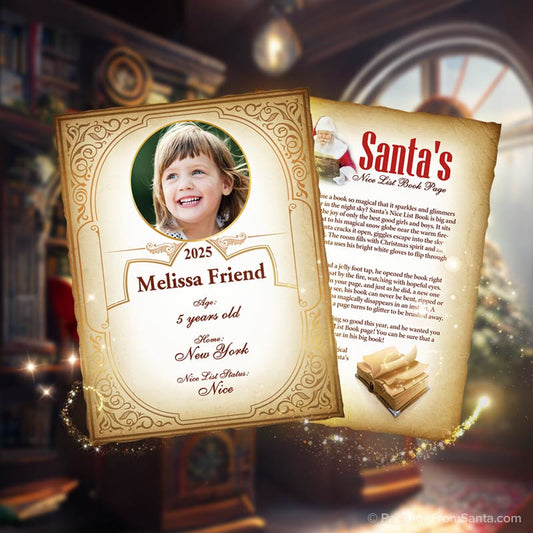 Santas Personalized Nice List Book Page 2025-Package From Santa®