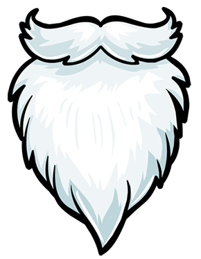 Cartoon image of Santa's mustach and beard