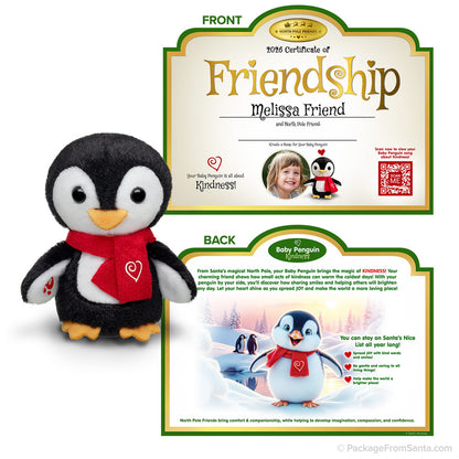 Baby Arctic Baby Penguin Plush w/ Certificate of Friendship* from Build-A-Bear® and Package From Santa®