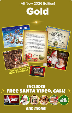 2026 Gold Package From Santa® with Personalized Letter From Santa with Bonuses-Package From Santa®