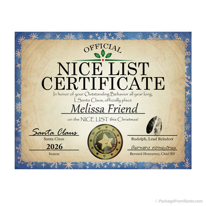 2026 personalized nice certificate with gold seal