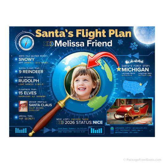 2026 Santa's Personalized Flight Plan-Package From Santa®