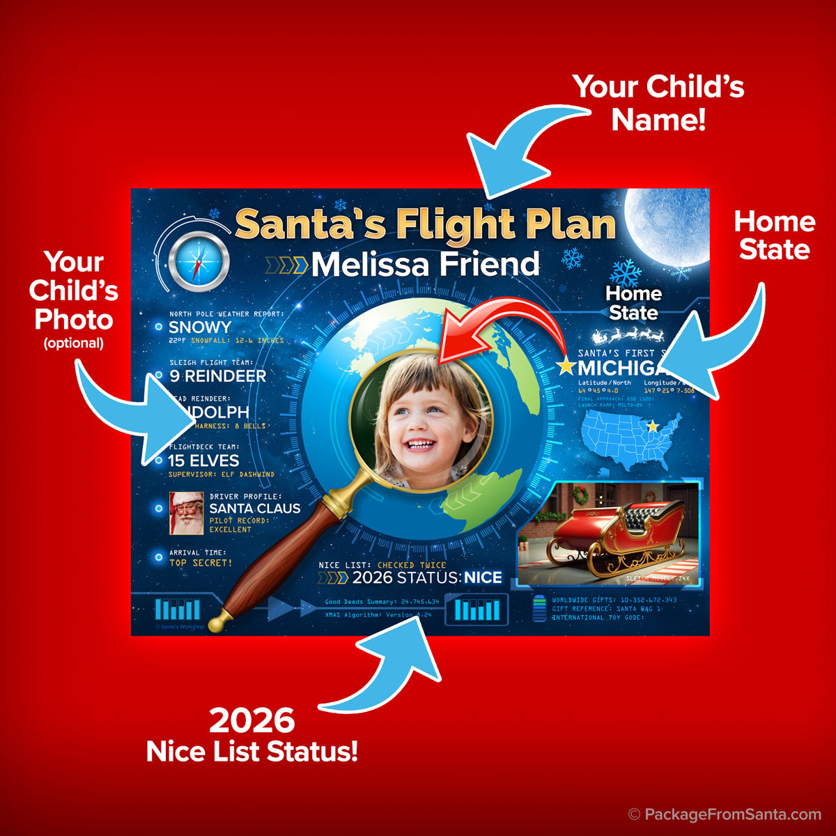 2026 Santa's Personalized Flight Plan 