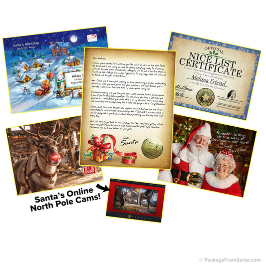 Gold Package From Santa® with Personalized Letters from Santa!-Package From Santa®