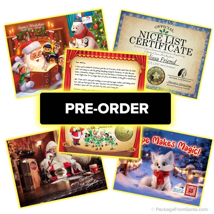 PREORDER Gold Package From Santa® with Personalized Letters from Santa!