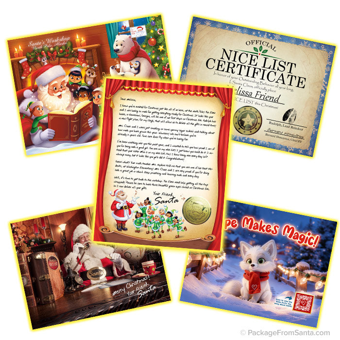 Gold Package From Santa® with Personalized Letters from Santa!