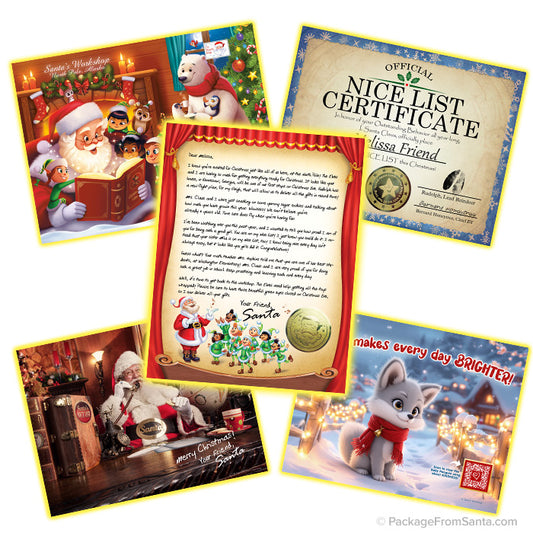 Gold Package From Santa® with Personalized Letters from Santa!-Package From Santa®
