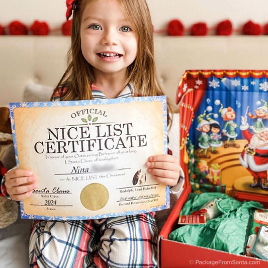 2025 Personalized Nice List Certificate w/ Gold Foil Seal*-Package From Santa®