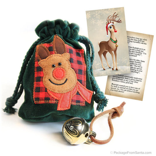 Rudolph's Sleigh Bell with Velvet Pouch*