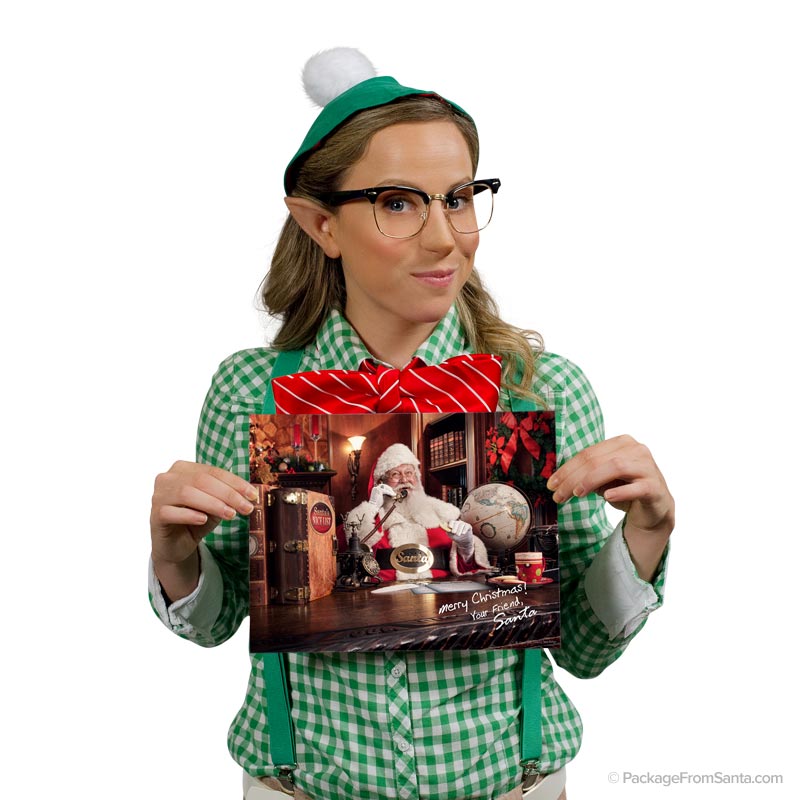 Full Color, 8 X 11 Autographed Photo of Santa (Phone)