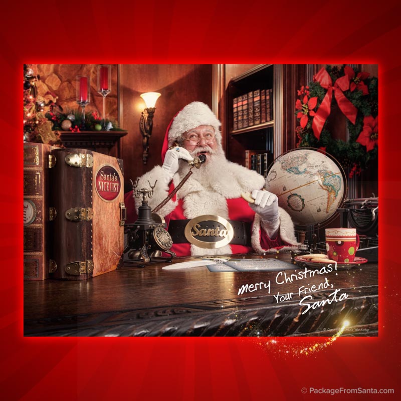Full Color, 8 X 11 Autographed Photo of Santa (Phone)