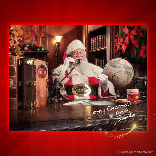 Santa Claus Photo - On Phone from Package From Santa®-Package From Santa®