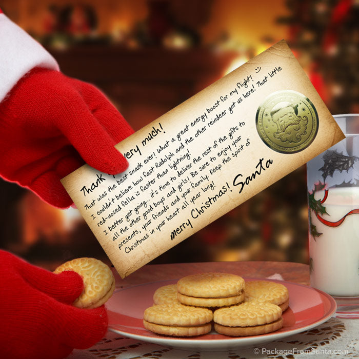 Thank You Note From Santa Christmas Thank You Card Santa & Rudolph