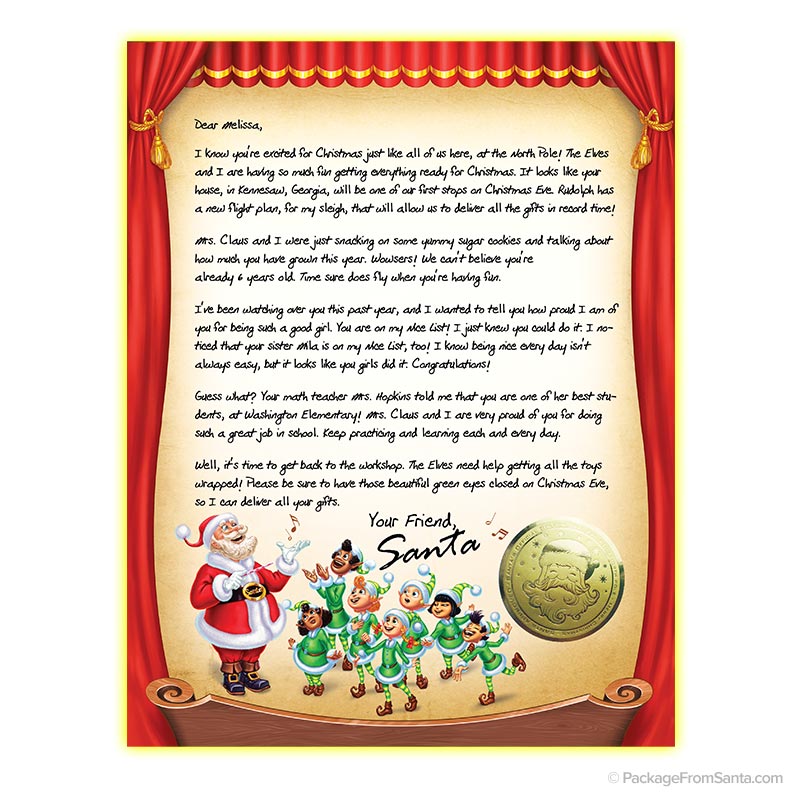 Personalized Letter From Santa Claus - Elf Choir