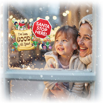 Santa Stop Here! Window Decal - Package From Santa®