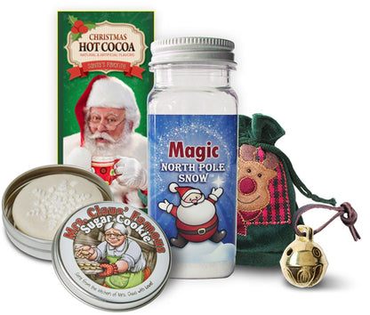 Package From Santa® Magic Morning Bundle - Cocoa Packet, Reindeer Food, Rudolph Bell with Pouch, Mrs Claus Sugar Cookie and Magic Snow!